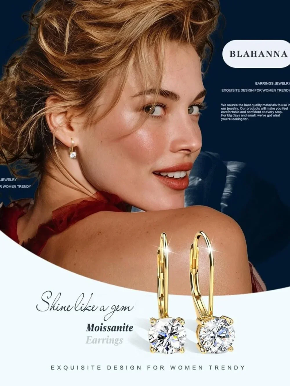 D Color Moissanite Dangle Drop Earrings in Sterling Silver for Women - Elegant